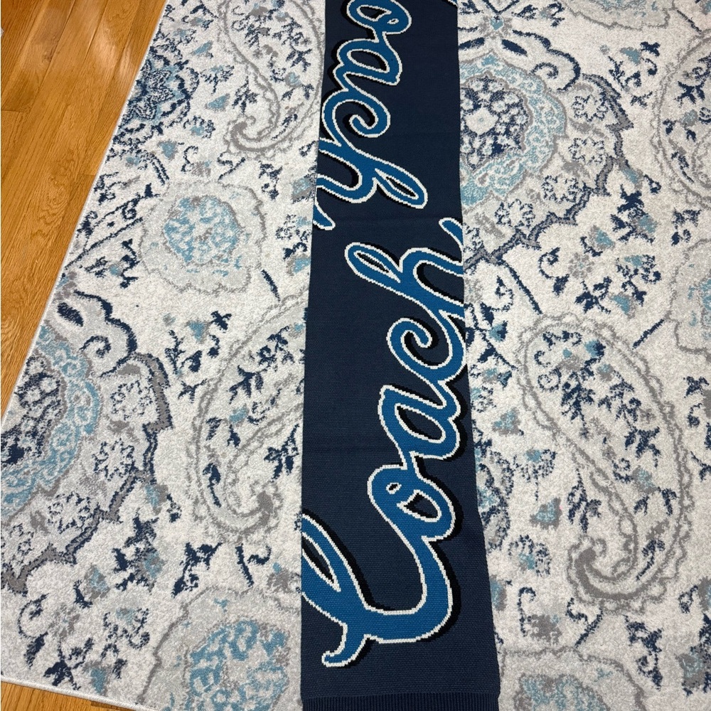 Authentic Coach Script Print Muffler Style Scarf
